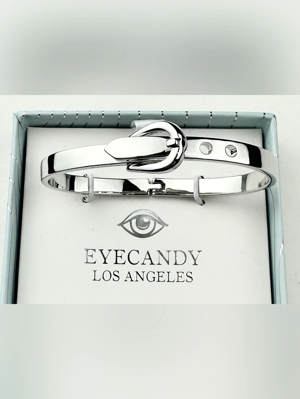 NWT Eye Candy Teresa Silver Belt Cuff Bracelet